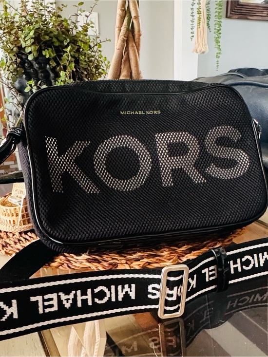 Michael Kors Handbags - Michael Kors Black Mesh KORS Logo Belt Bag